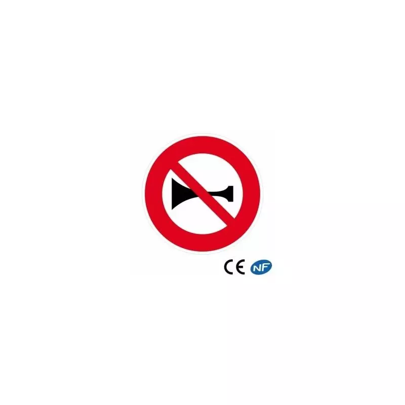 Panneau de circulation indiquant une interdiction de klaxonner (B16)