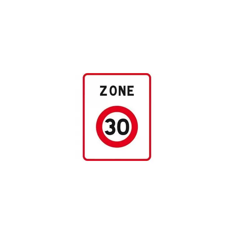 Panneau Code de la route signalant l'entrée d'une zone à 30 km/h B30