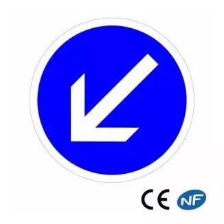 Panneau de signalisation de contournement obligatoire par la gauche (B21a2)