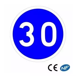 Panneau de signalisation annonçant une vitesse obligatoire d'au minimum 30 km/h