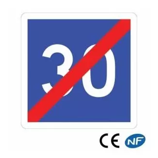 Panneau de circulation indiquant un fin de vitesse conseillée