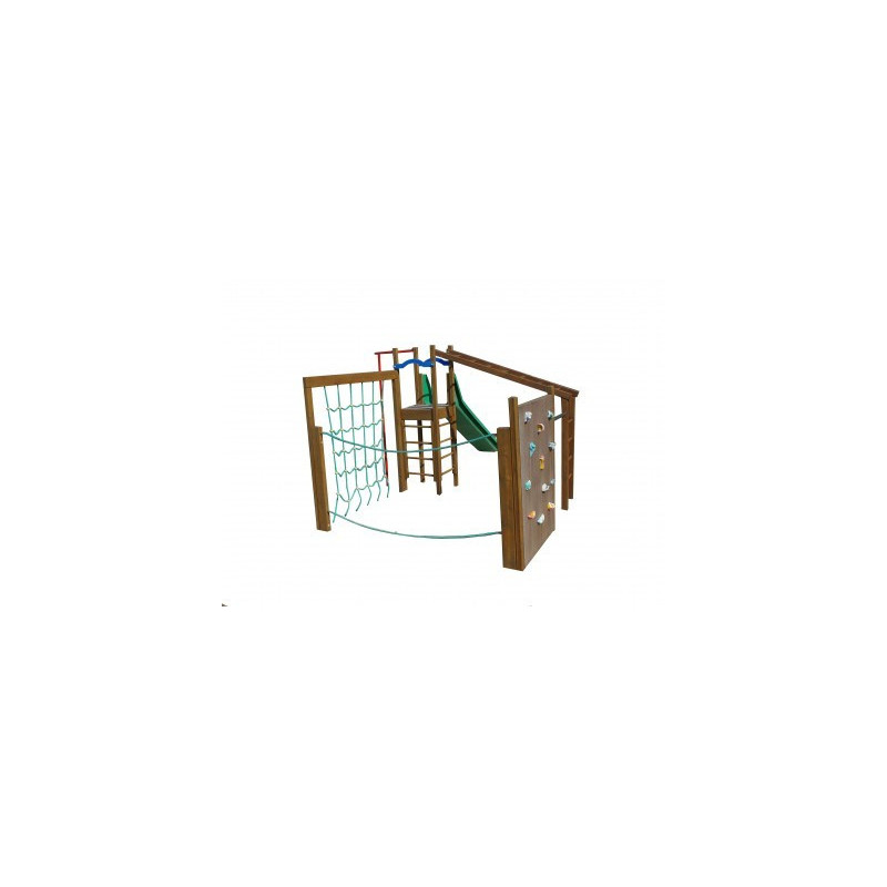 Une structure de jeux en bois pour grimper et glisser pour les enfants ...