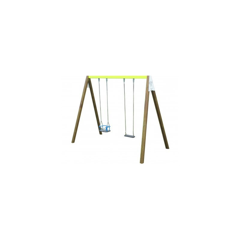 Portique En Bois Et En Acier Avec Nacelle Bebe Et Balancoire Pour Les 0 8 Ans 2 M