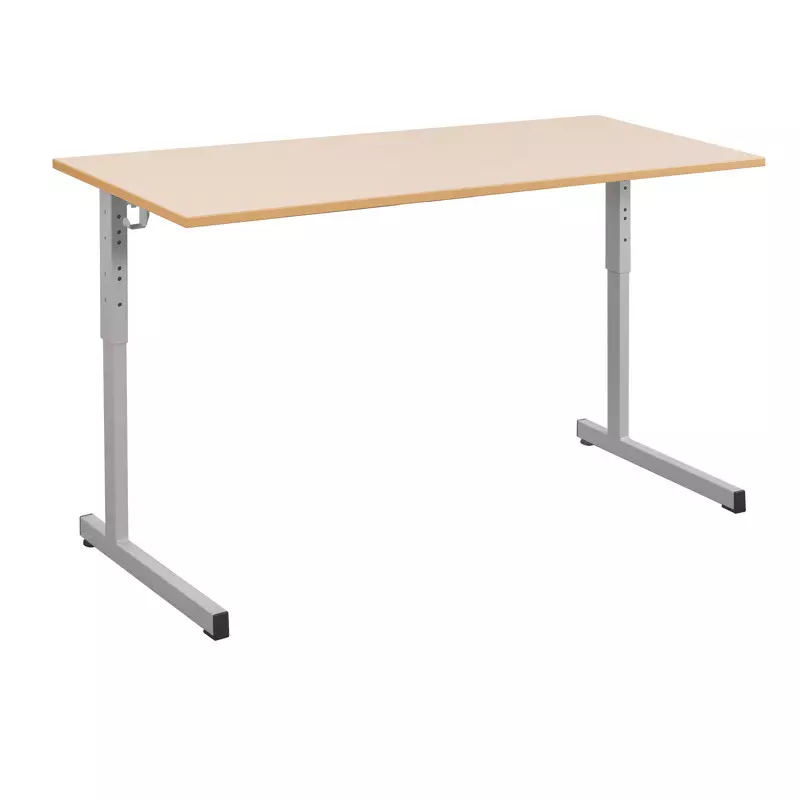 Table scolaire réglable 2 places : 130x50 cm