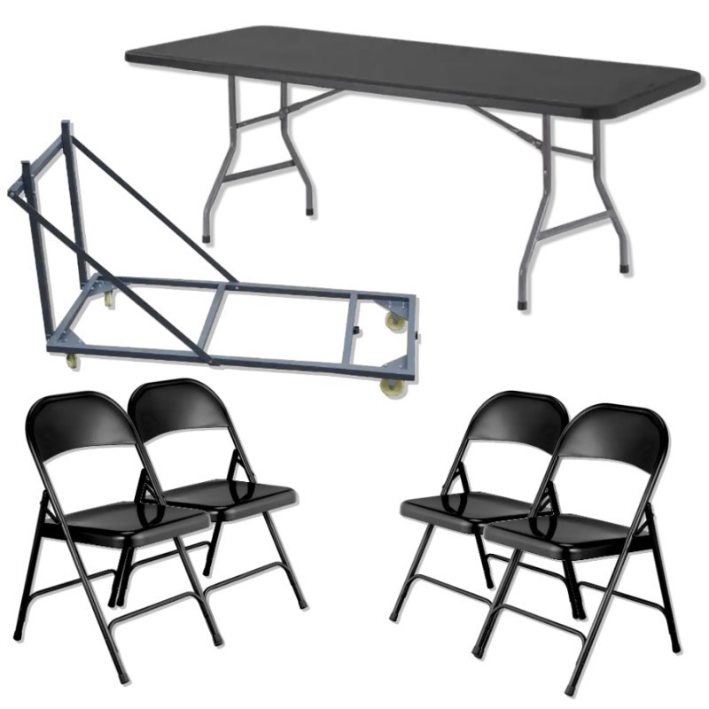 PROMOTION : 20 tables pliantes + 120 chaises polypro