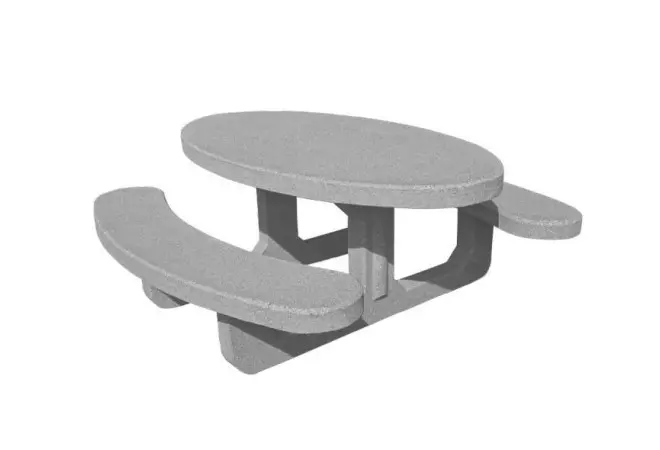 Table pique nique béton ovale Lagon - DMC Direct