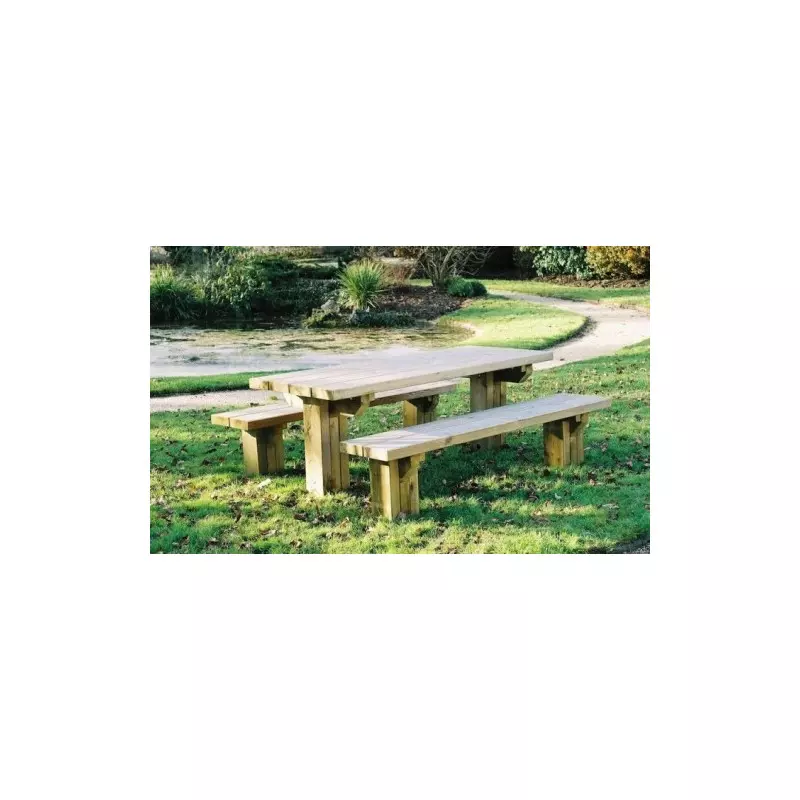 Table pique-nique 200cm ou 300cm avec bancs séparés
