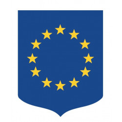 Porte-drapeaux, écusson aux couleurs de l'Europe, châssis bois