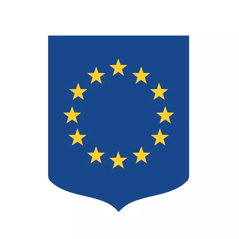 Porte-drapeaux, écusson aux couleurs de l'Europe, châssis bois