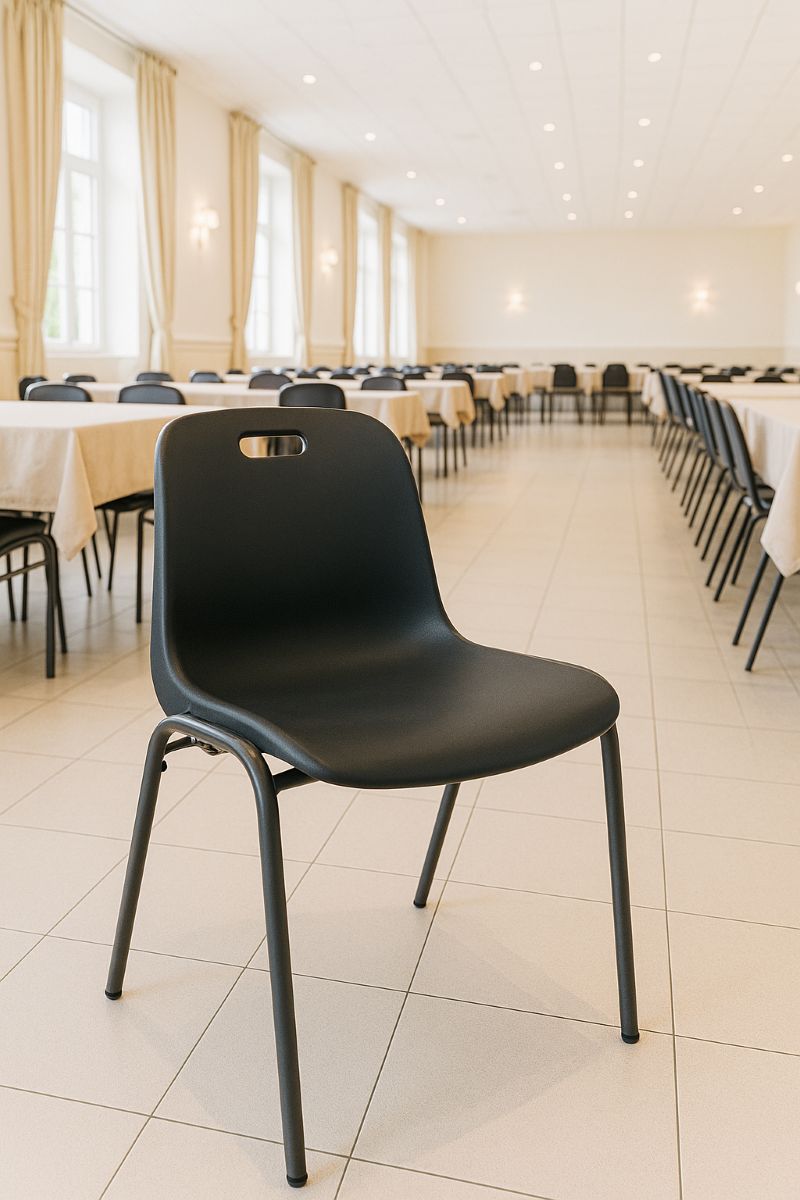 chaise à coque empilable gris anthracite