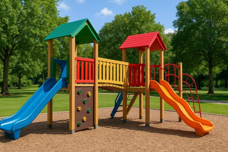 structures aires de jeux pour enfants dans un parc
