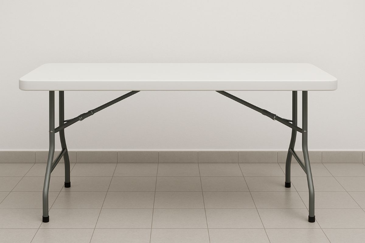 table pliante collectivité avec plateau blanc