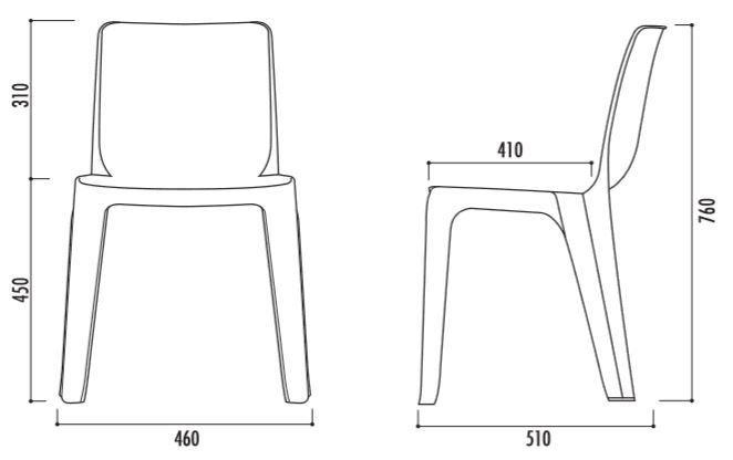 Chaise monobloc en plastique, chaise monobloc en polypropylène, chaise