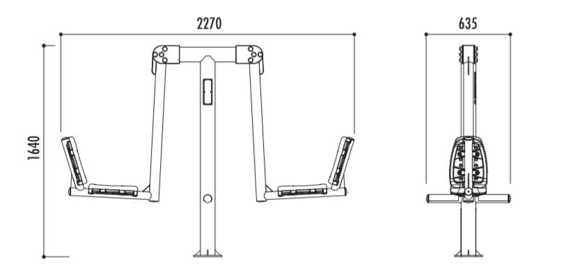 Les descriptions techniques du module d'étirement des jambes