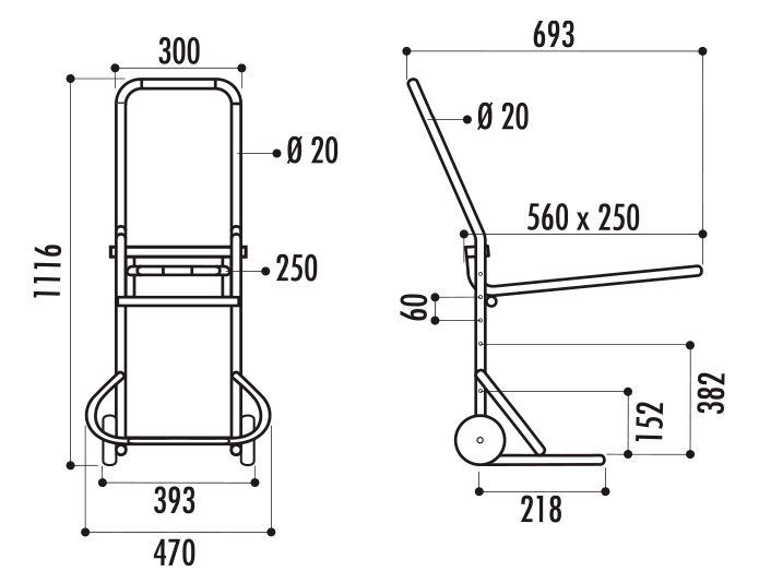 chariot de transport pour chaises empilables dmc direct