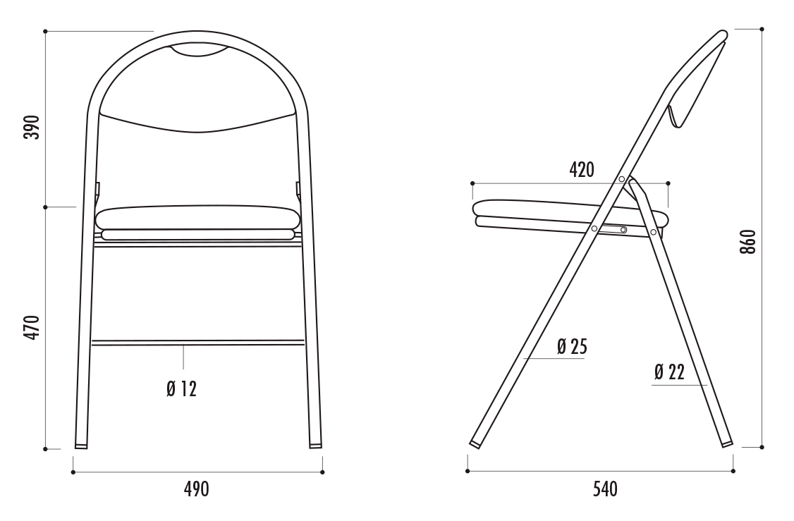 dimensions de la chaise pliante florence dmc direct