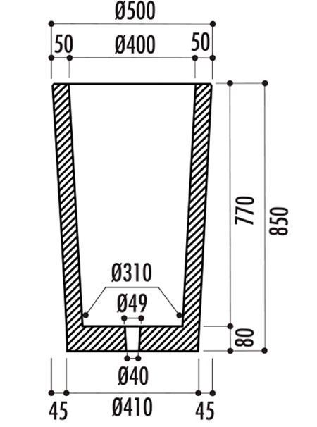 Corbeille Altlas en béton armé