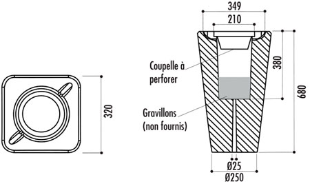 Cendrier Éole en béton armé