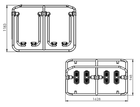 Marcheur double en acier - dimensions