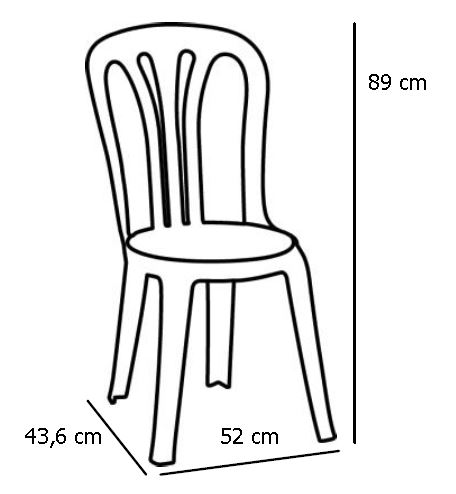 Dimensions de la chaise en plastique blanche