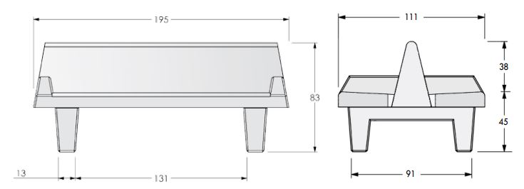 dimensions du banc public en béton - dmc direct