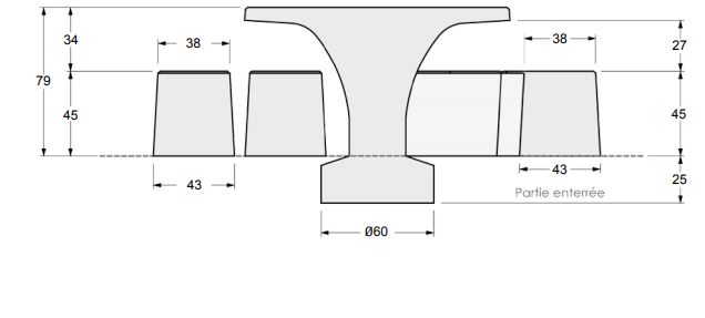 table de pique-nique en béton armé ronde - dmc direct