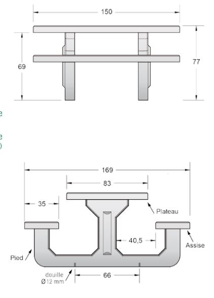table-pique-nique-rio-en-beton-dimension