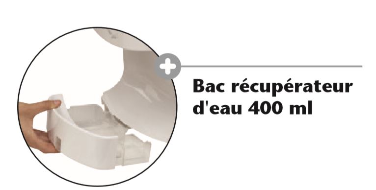 Détails du bac récupérateur d'eau 400 ml pour le sèche-mains Airsmile spécial PMR - DMC Direct