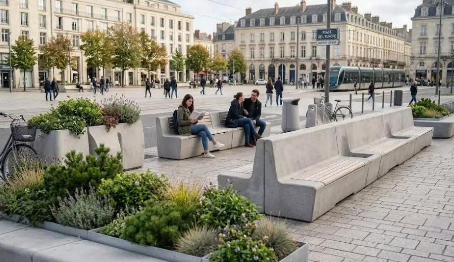 Mobilier urbain en béton : quand robustesse rime avec esthétique Mobilier urbain en béton : quand robustesse rime avec esthétique